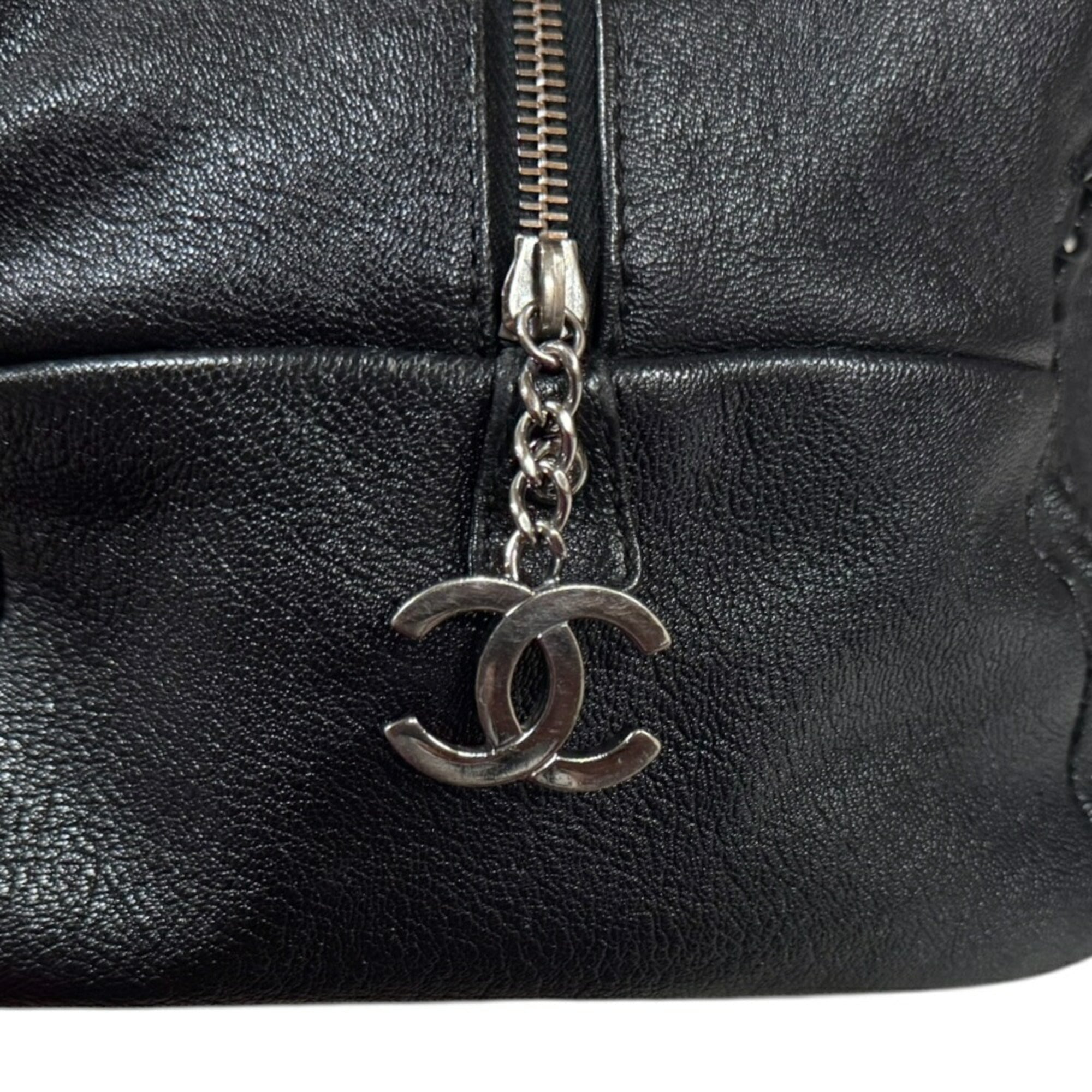 Chanel Black Leather Boston Bag (Pre-Owned)