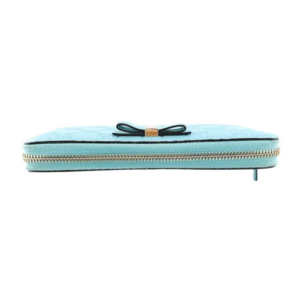 Gucci Blue Light Blue Leather Long Wallet (Bi-Fold) (Pre-Owned)