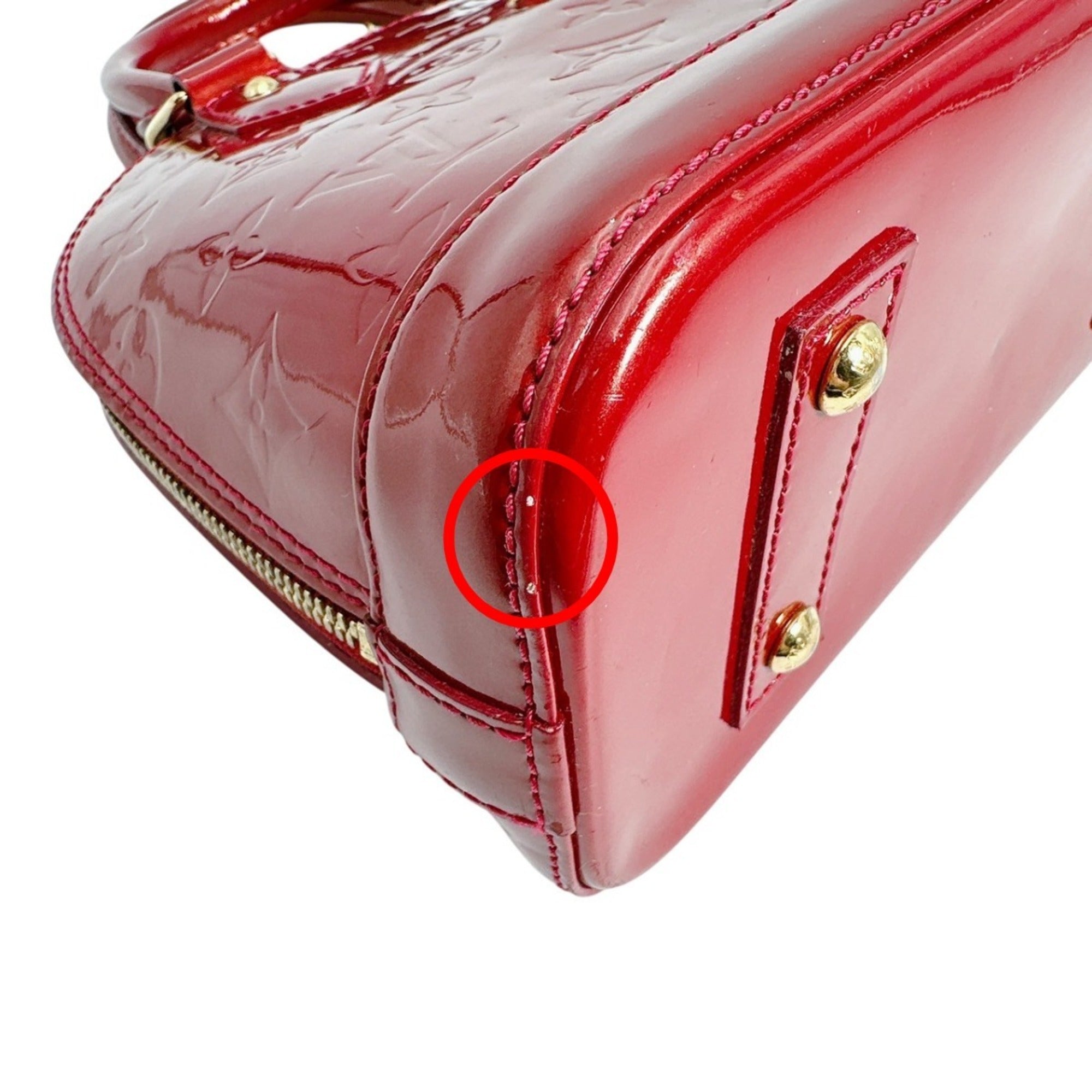 Louis Vuitton Pomme D'amour Red Color Monogram Vernis Handbag (Pre-Owned)