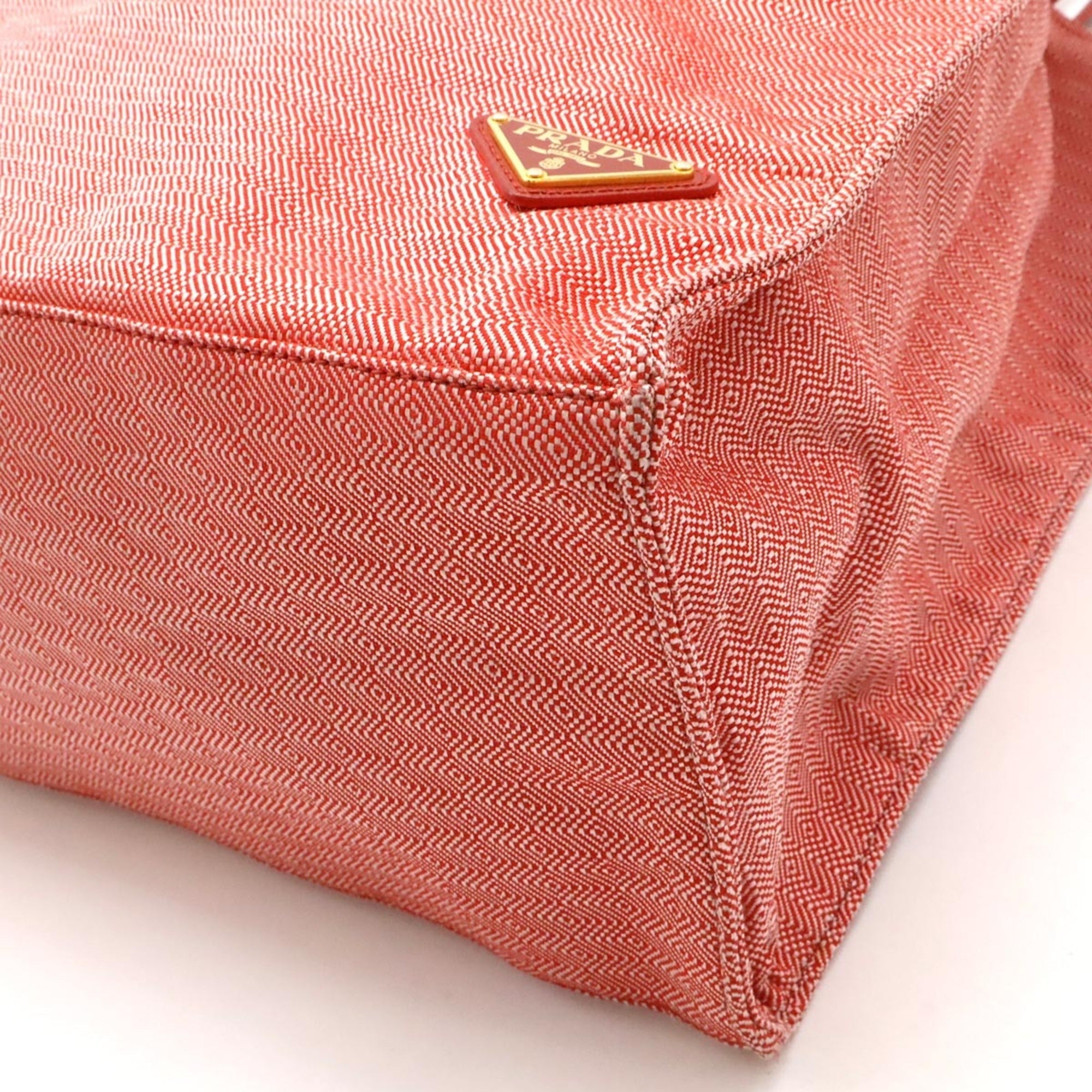 Prada Red Color Tessuto Shoulder Bag Tote Bag (Pre-Owned)