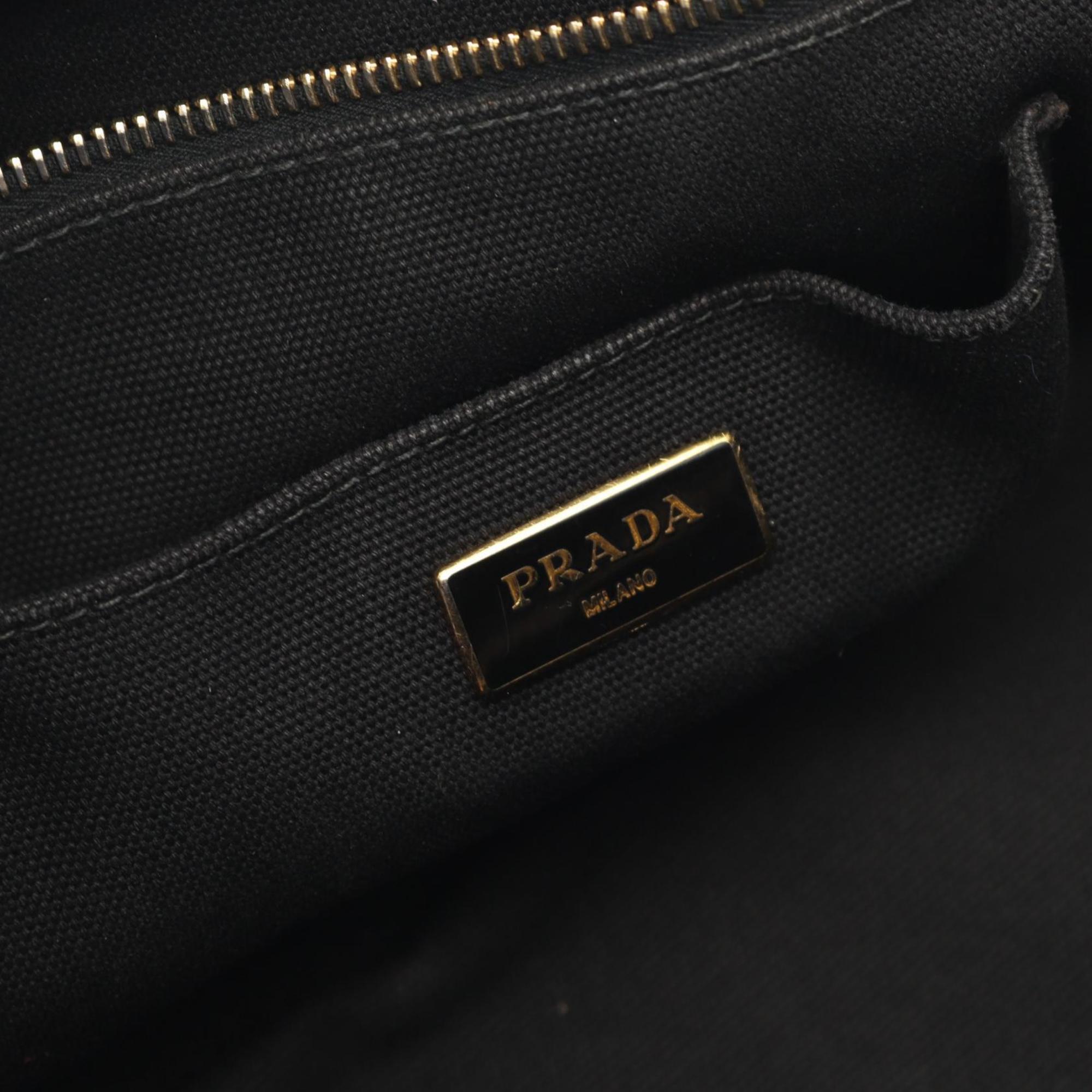 Prada Black Blue White Canvas Tote Bag (Pre-Owned)