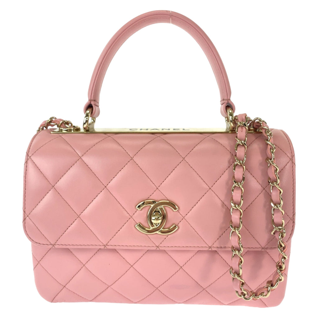 Chanel Pink Leather Handbag Shoulder Bag (Pre-Owned)