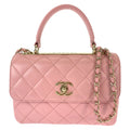 Chanel Pink Leather Handbag Shoulder Bag (Pre-Owned)