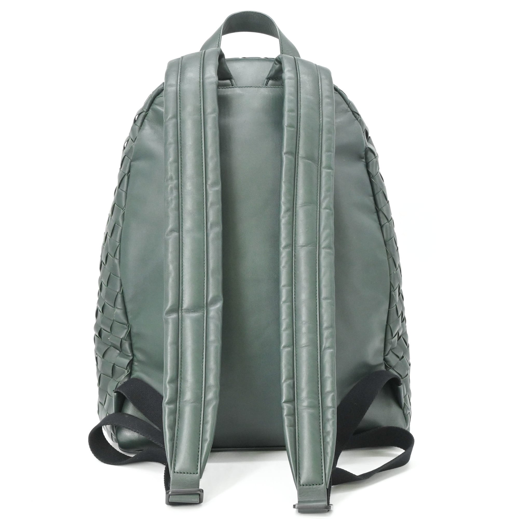 Bottega Veneta Green Intrecciato Backpack (Pre-Owned)