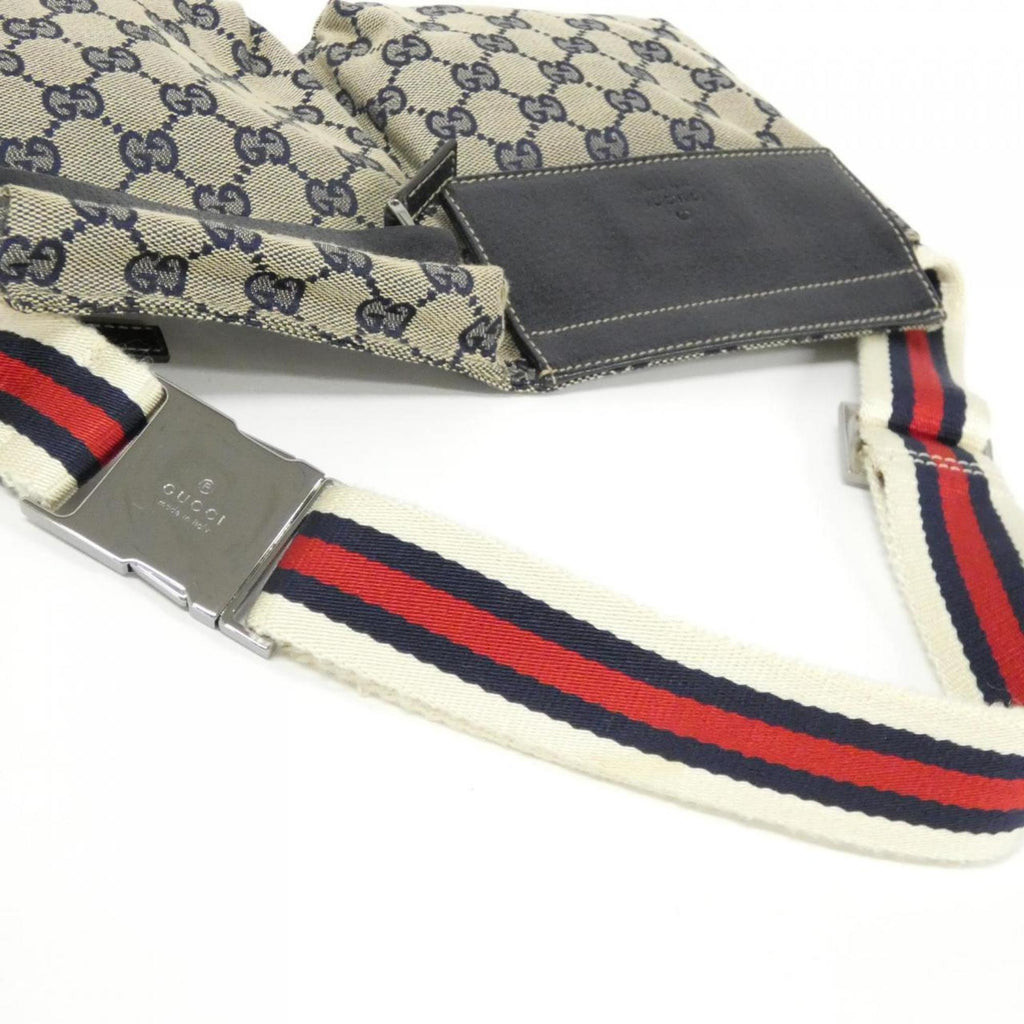 Gucci Beige Navy Gg Canvas Fanny Pack (Pre-Owned)