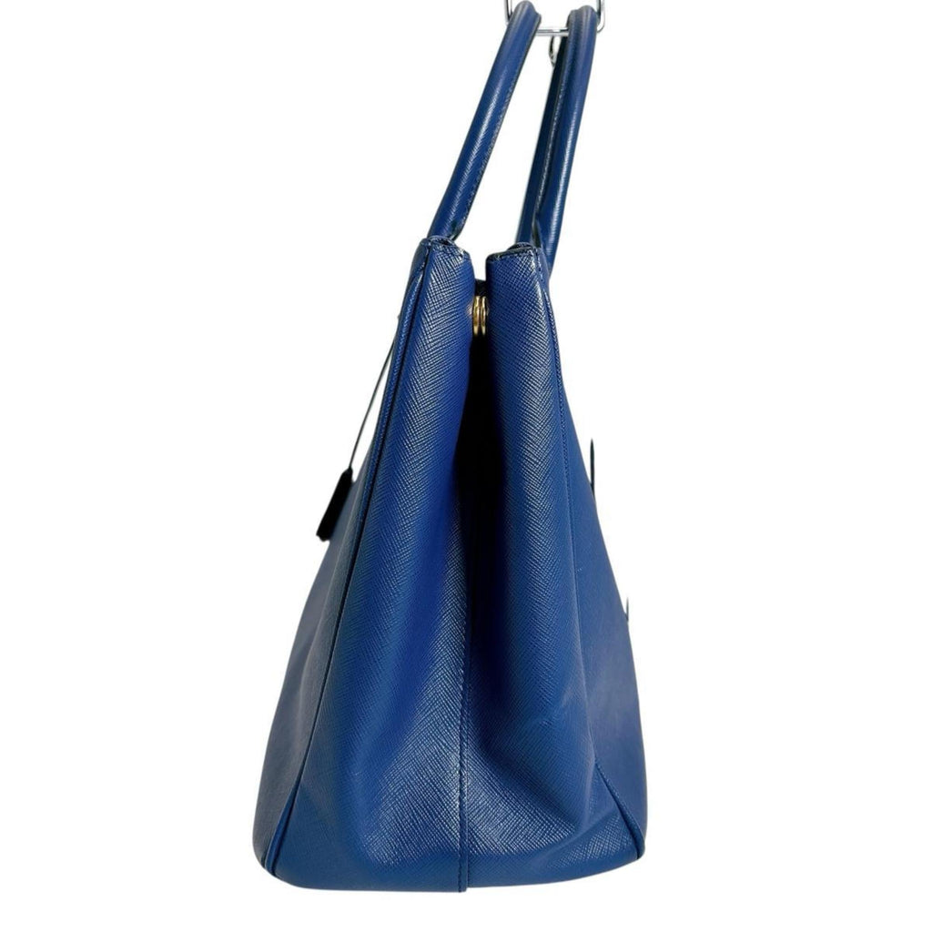 Prada Blue Leather Handbag Shoulder Bag (Pre-Owned)