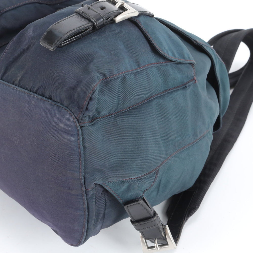 Prada Green Nylon Leather Backpack (Pre-Owned)