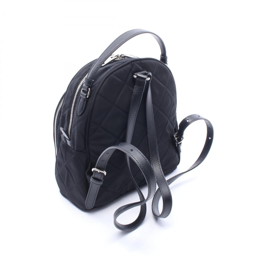 Prada Black Nylon Leather Backpack Handbag (Pre-Owned)