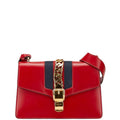 Gucci Navy Red Color Leather Shoulder Bag (Pre-Owned)