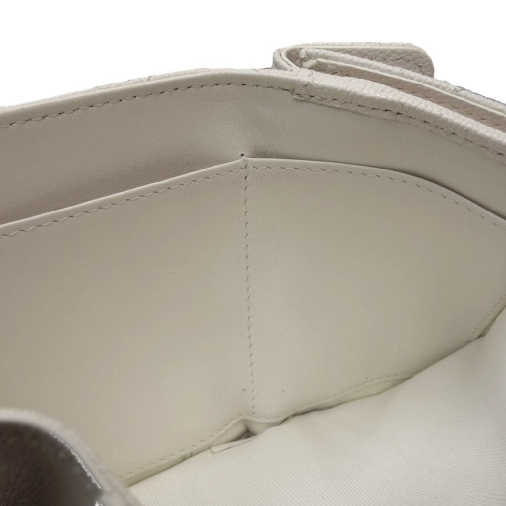 Chanel White Grained Calfskin Wallet (Tri-Fold) (Pre-Owned)