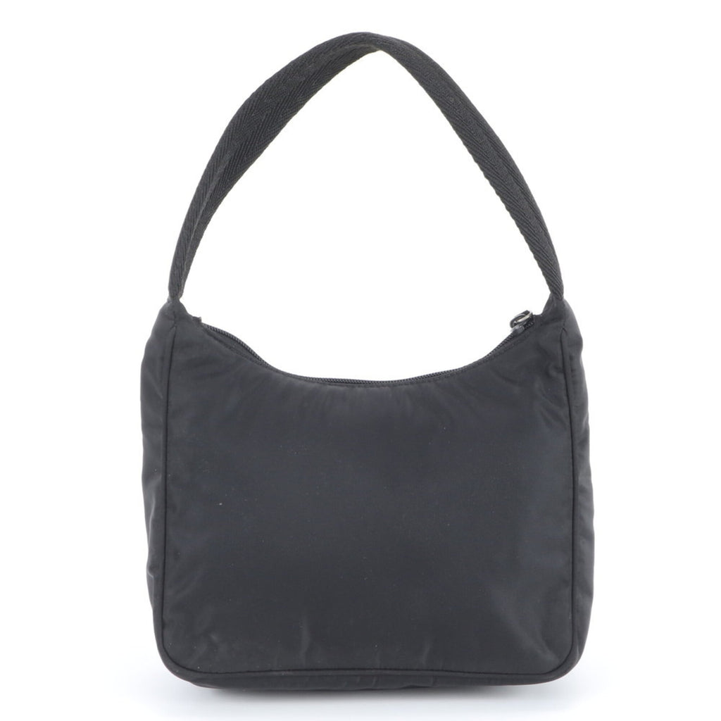 Prada Black Nylon Leather Handbag Tote Bag (Pre-Owned)