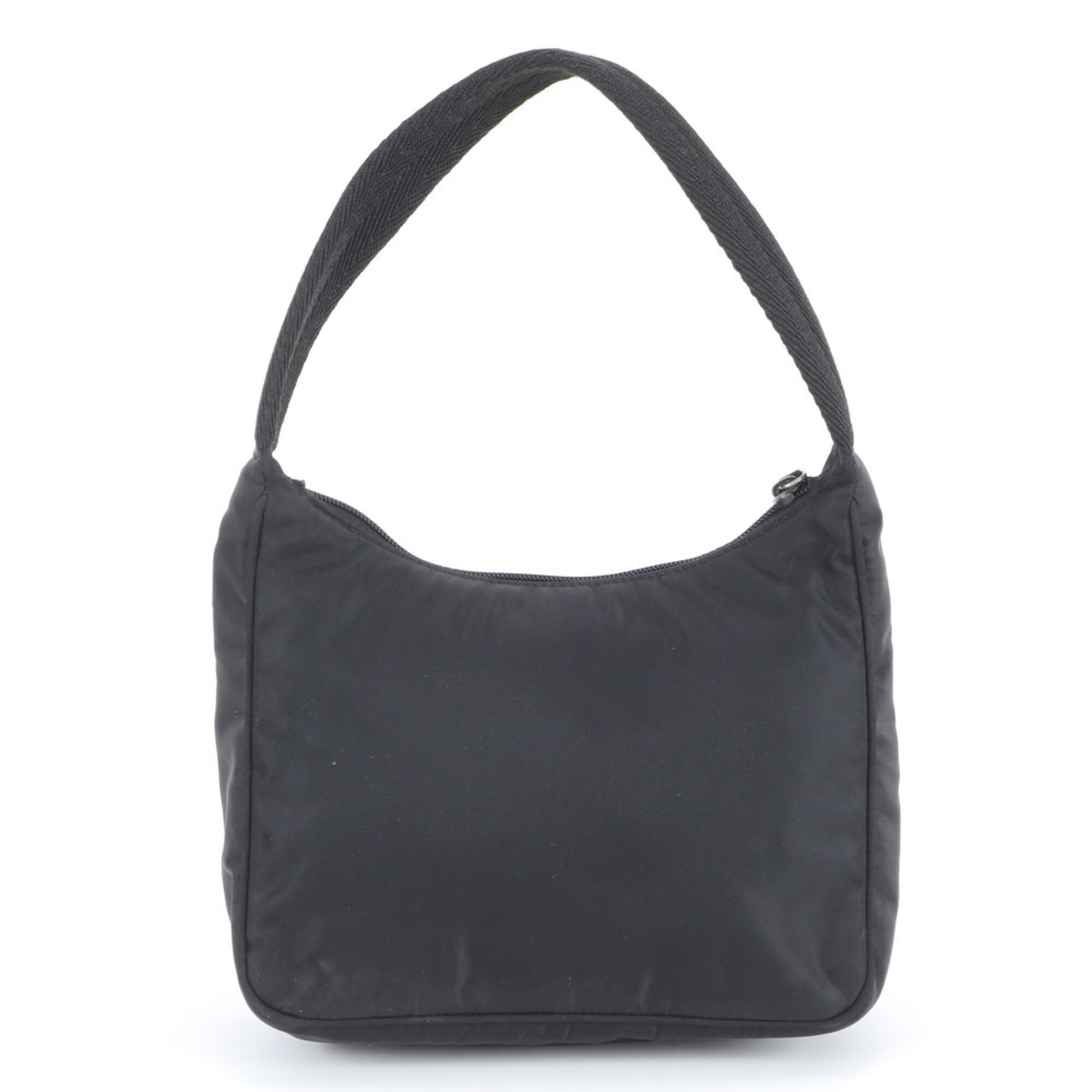 Prada Black Nylon Leather Handbag Tote Bag (Pre-Owned)