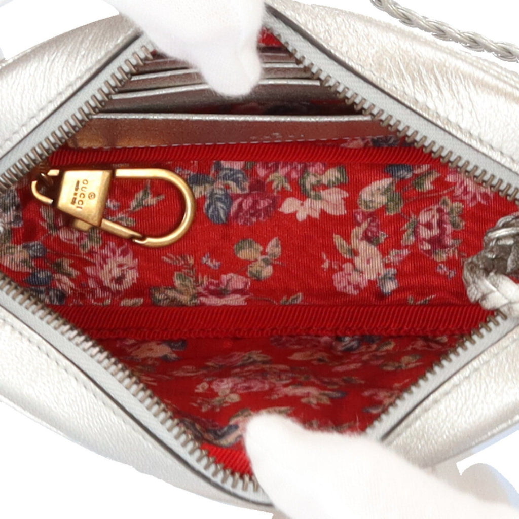 Gucci Silver Leather Shoulder Bag (Pre-Owned)