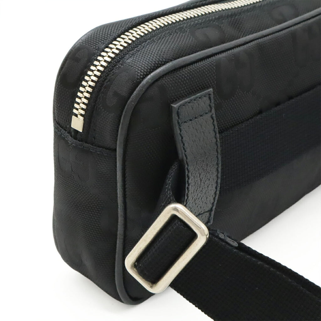 Gucci Black Nylon Canvas Leather Fanny Pack Sling Bag (Pre-Owned)