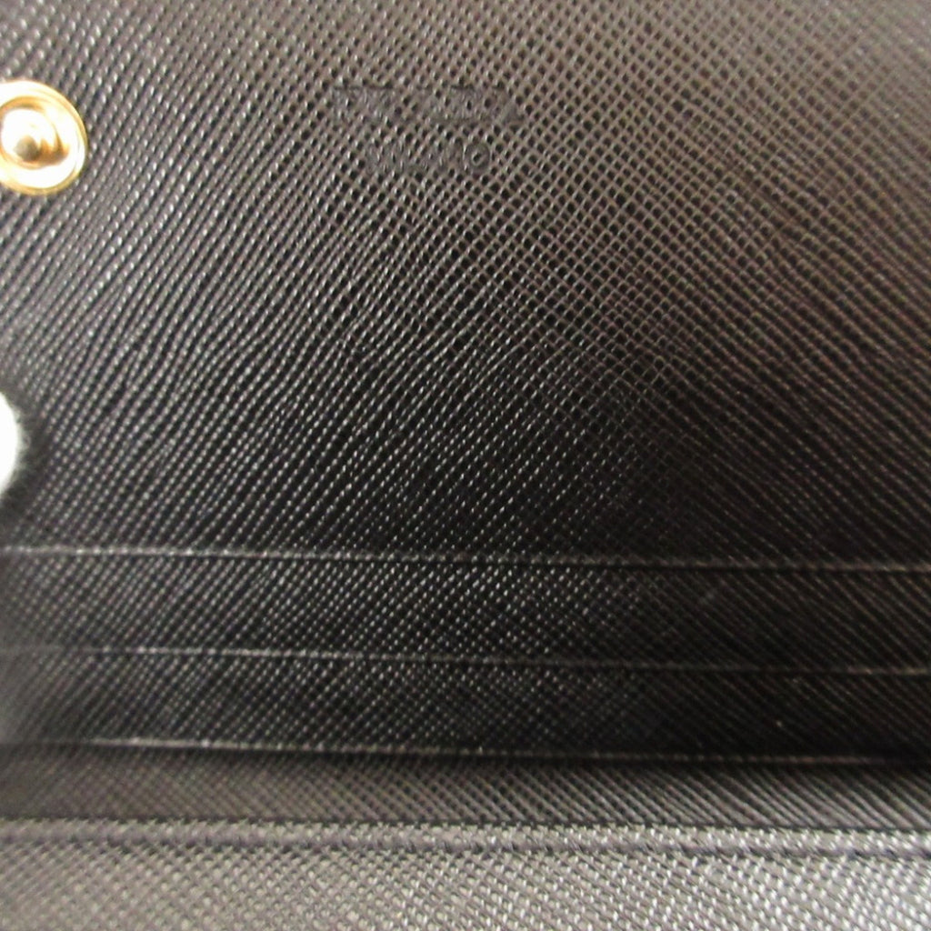 Prada Black Saffiano Triangle Long Wallet (Bi-Fold) (Pre-Owned)