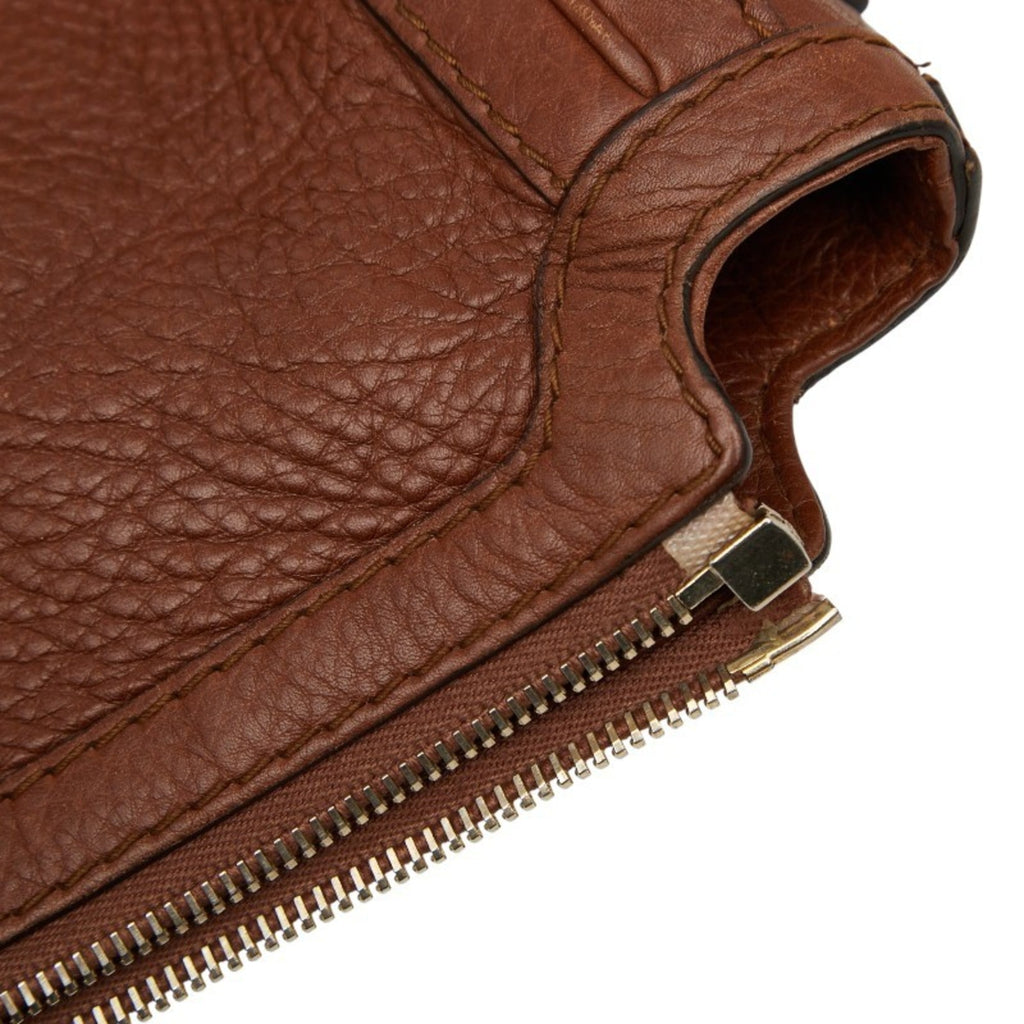 Gucci Brown Leather Shoulder Bag (Pre-Owned)