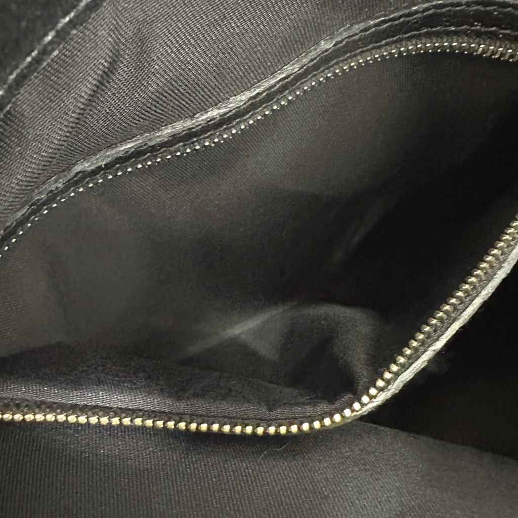 Gucci Horsebit Black Gg Canvas Leather Handbag Shoulder Bag (Pre-Owned)