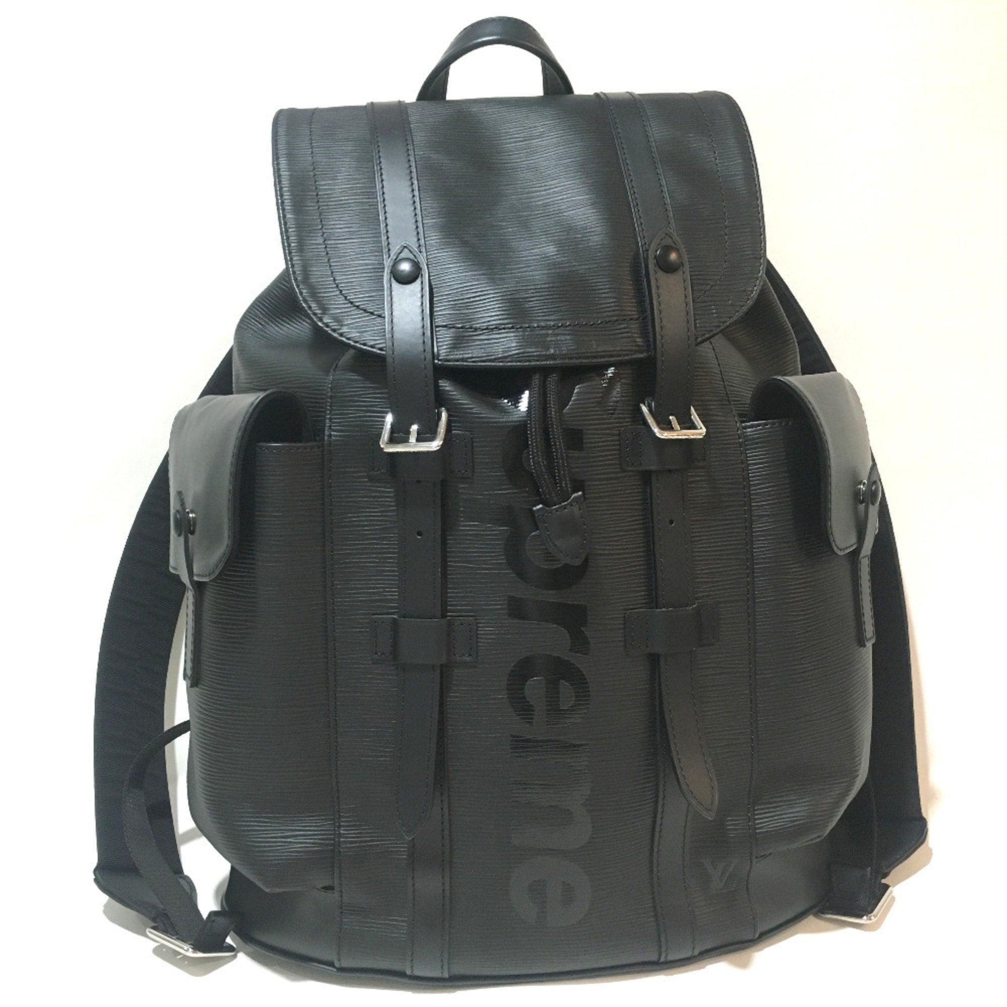Louis Vuitton Black Leather Backpack (Pre-Owned)