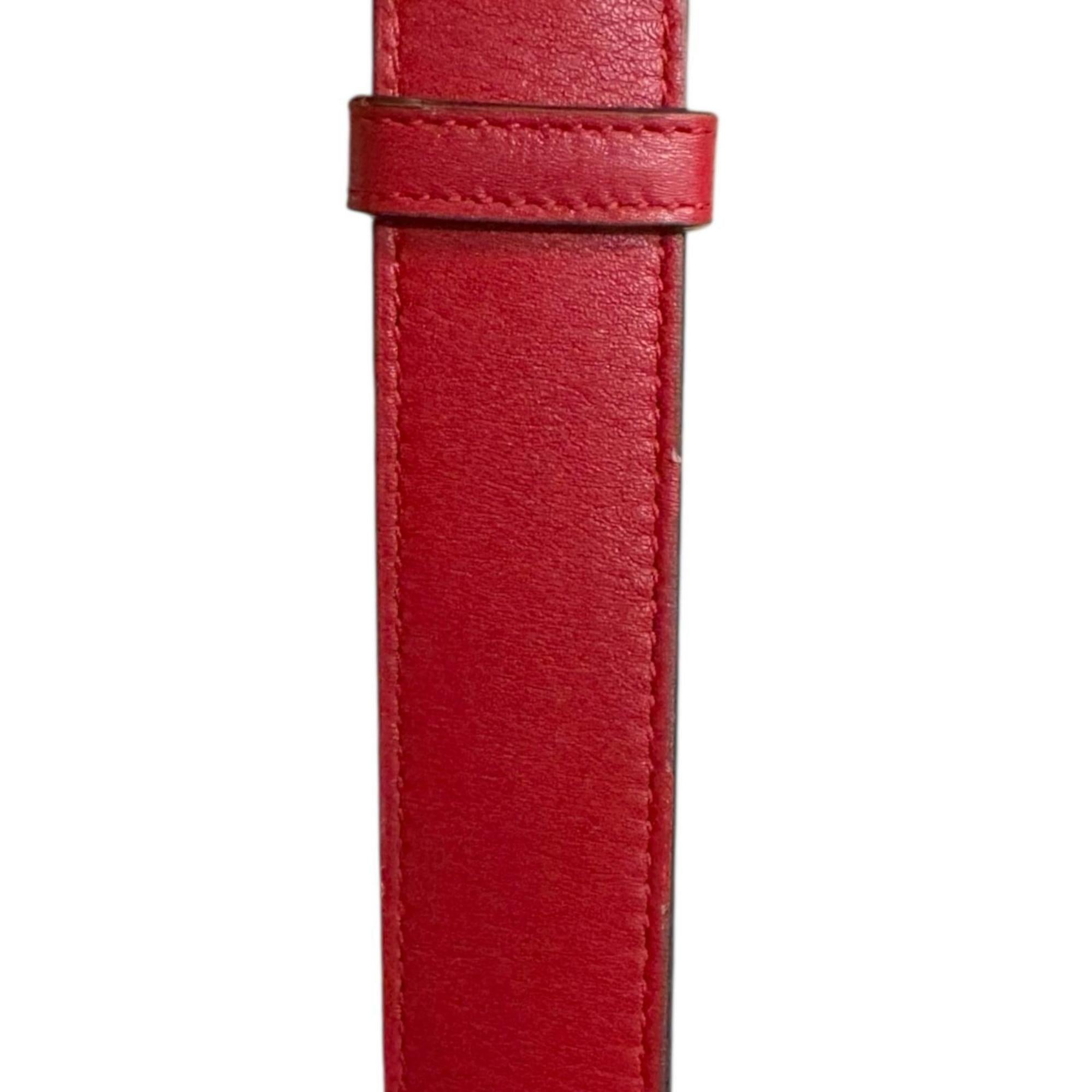 Gucci Red Color Leather Fanny Pack (Pre-Owned)