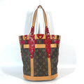 Louis Vuitton Brown Red Color Monogram Shoulder Bag Tote Bag (Pre-Owned)