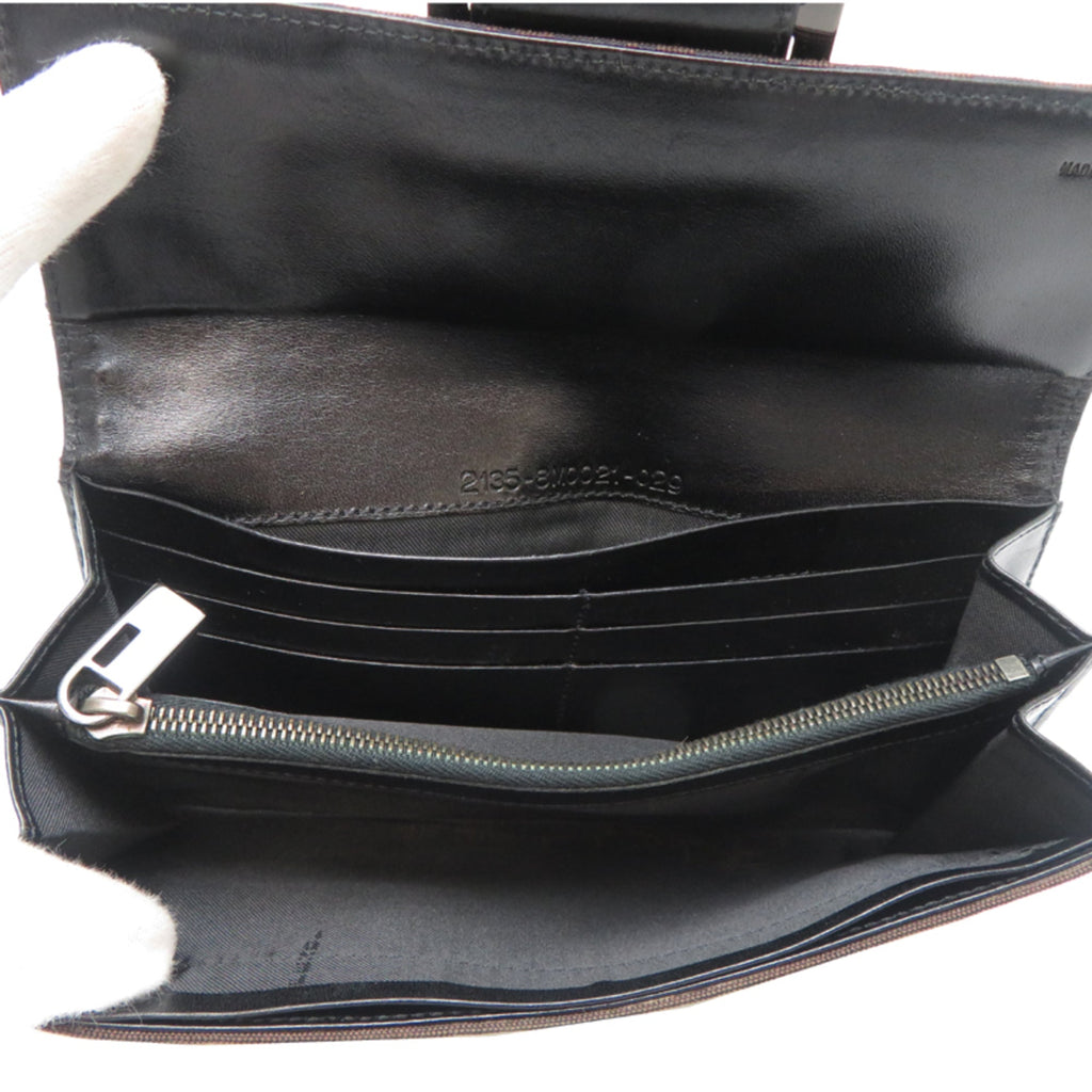 Fendi Brown Canvas Leather Long Wallet (Bi-Fold) (Pre-Owned)