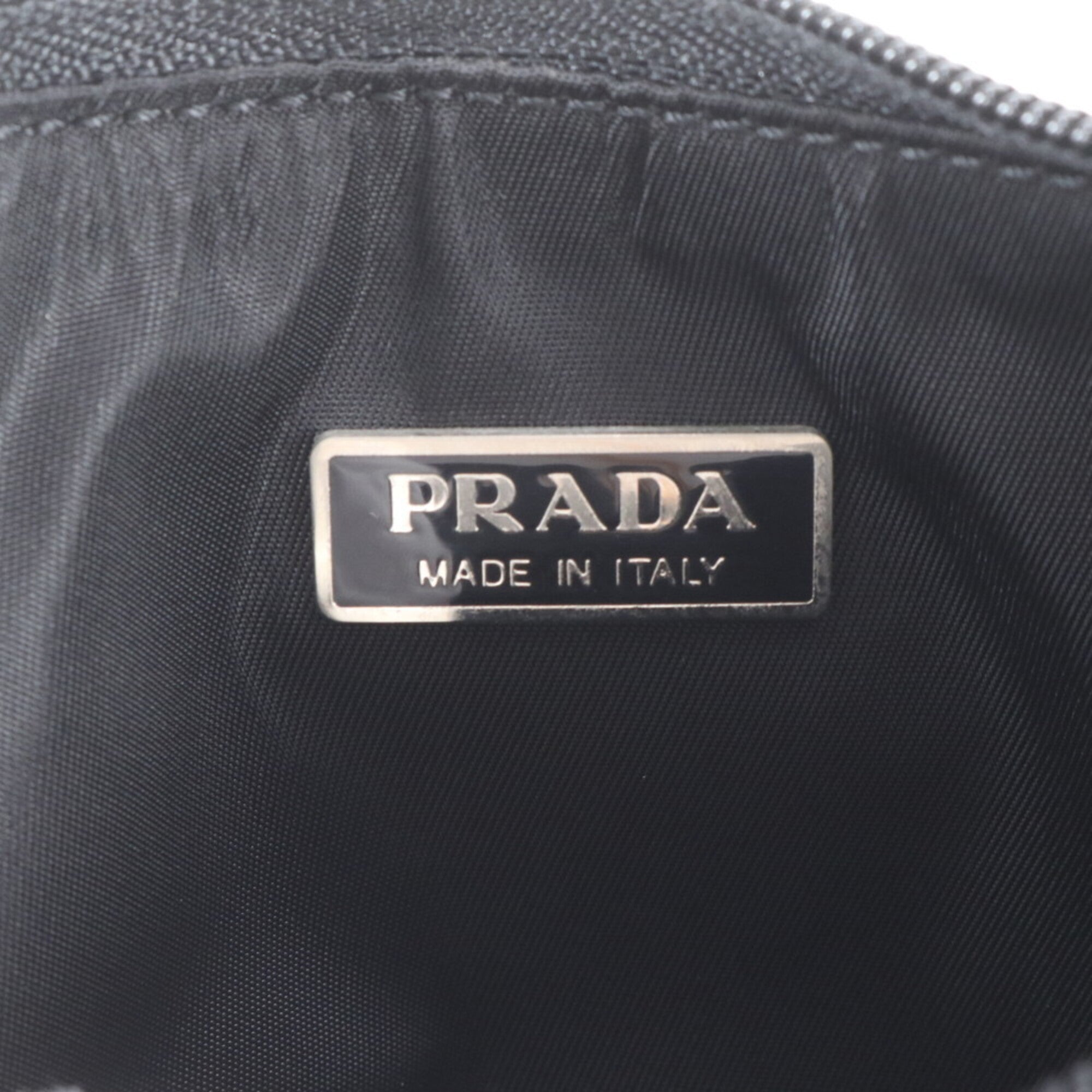 Prada Black Nylon Leather Handbag Tote Bag (Pre-Owned)