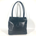 Chanel Dark Navy Leather Boston Bag Shoulder Bag Tote Bag (Pre-Owned)