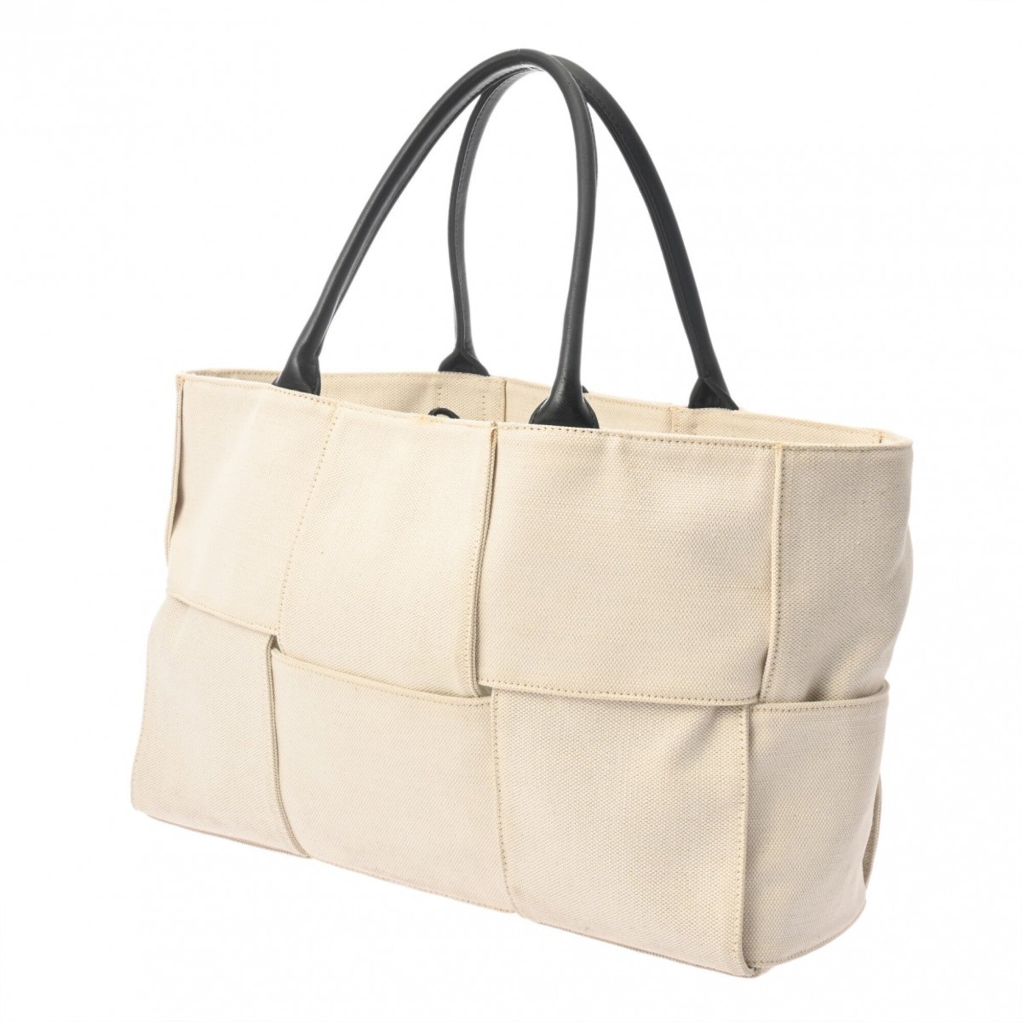 Bottega Veneta Ivory Canvas Tote Bag (Pre-Owned)