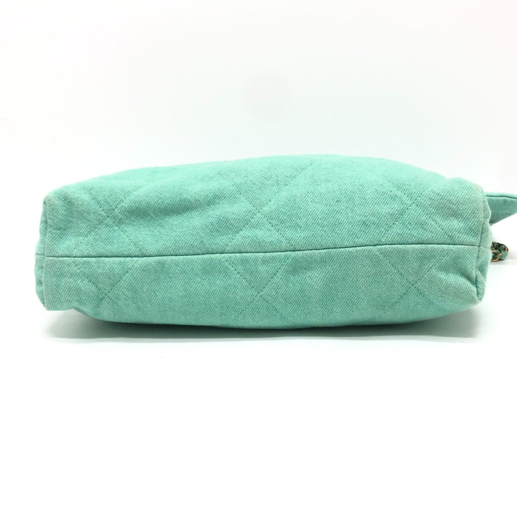 Chanel Matelasse Green Turquoise Denim Handbag Shoulder Bag (Pre-Owned)