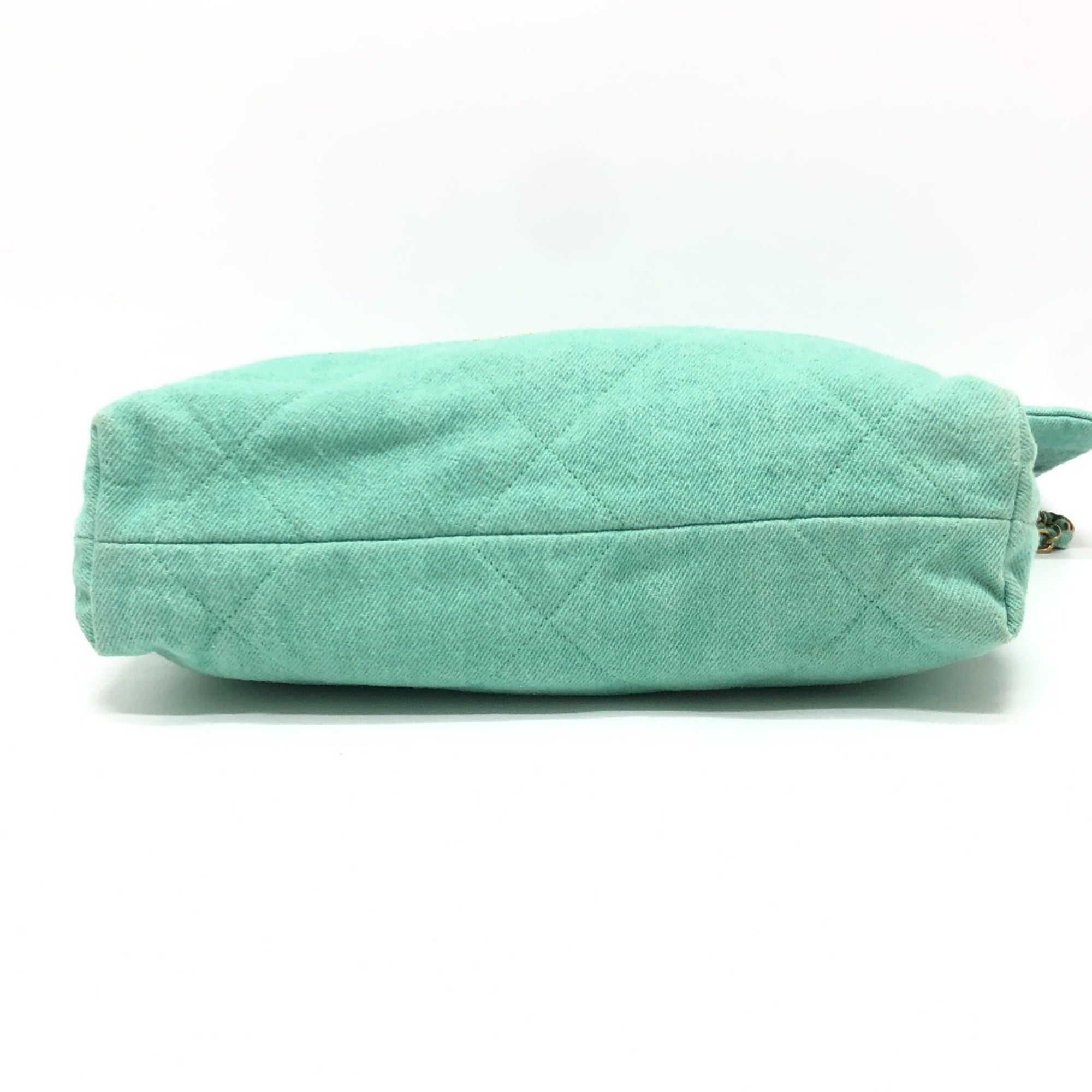 Chanel Matelasse Green Turquoise Denim Handbag Shoulder Bag (Pre-Owned)