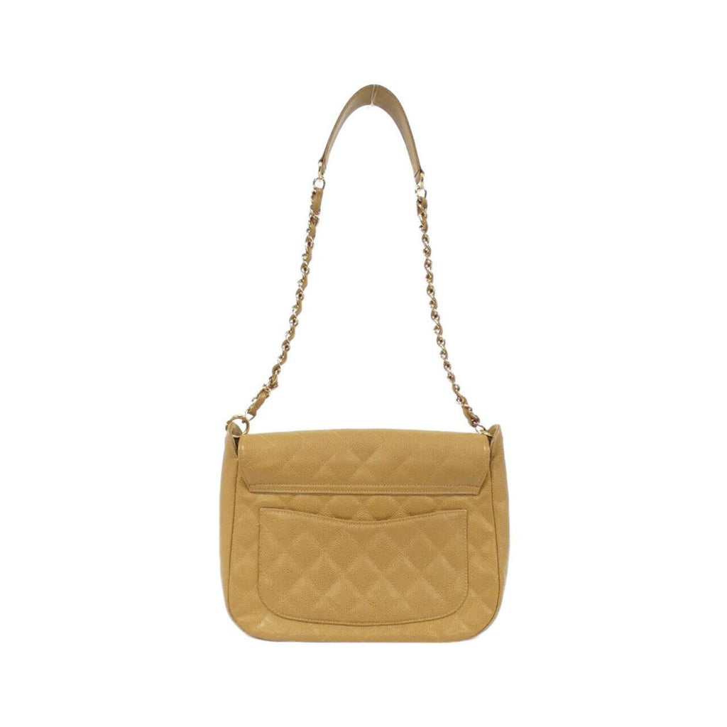 Chanel Beige Grained Calfskin Shoulder Bag (Pre-Owned)