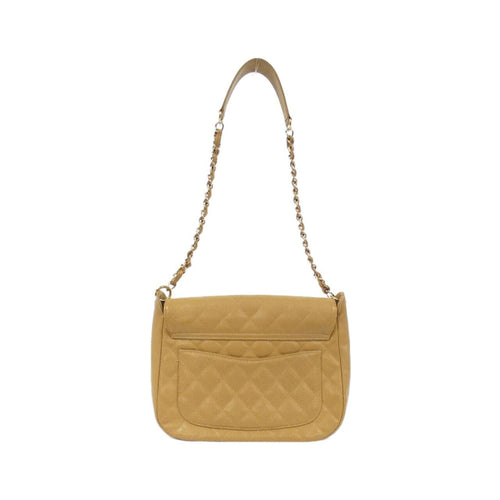 Chanel Beige Grained Calfskin Shoulder Bag (Pre-Owned)