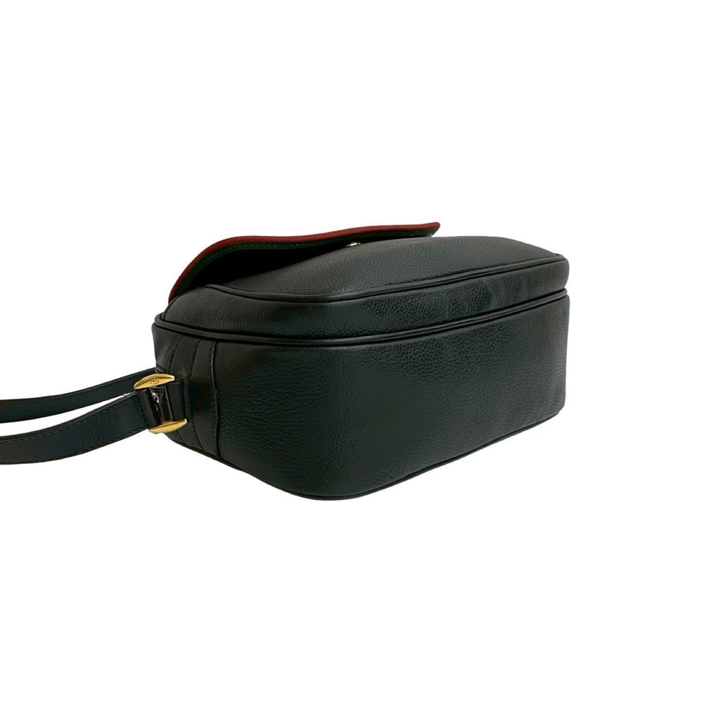 Gucci Black Green Red Color Leather Pochette Shoulder Bag (Pre-Owned)