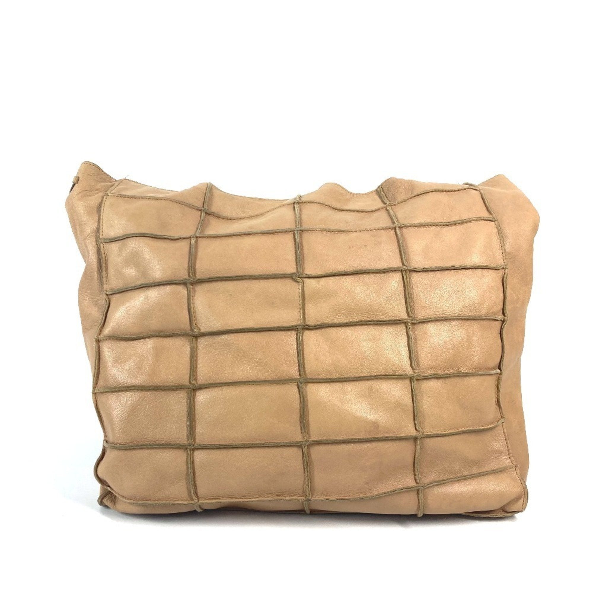 Chanel Beige Leather Shoulder Bag Tote Bag (Pre-Owned)