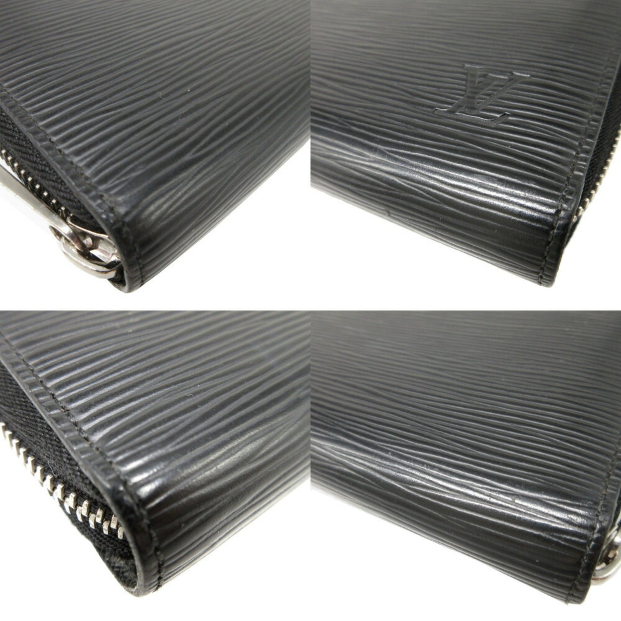 Louis Vuitton Epi Noir Epi Leather Long Wallet (Bi-Fold) (Pre-Owned)