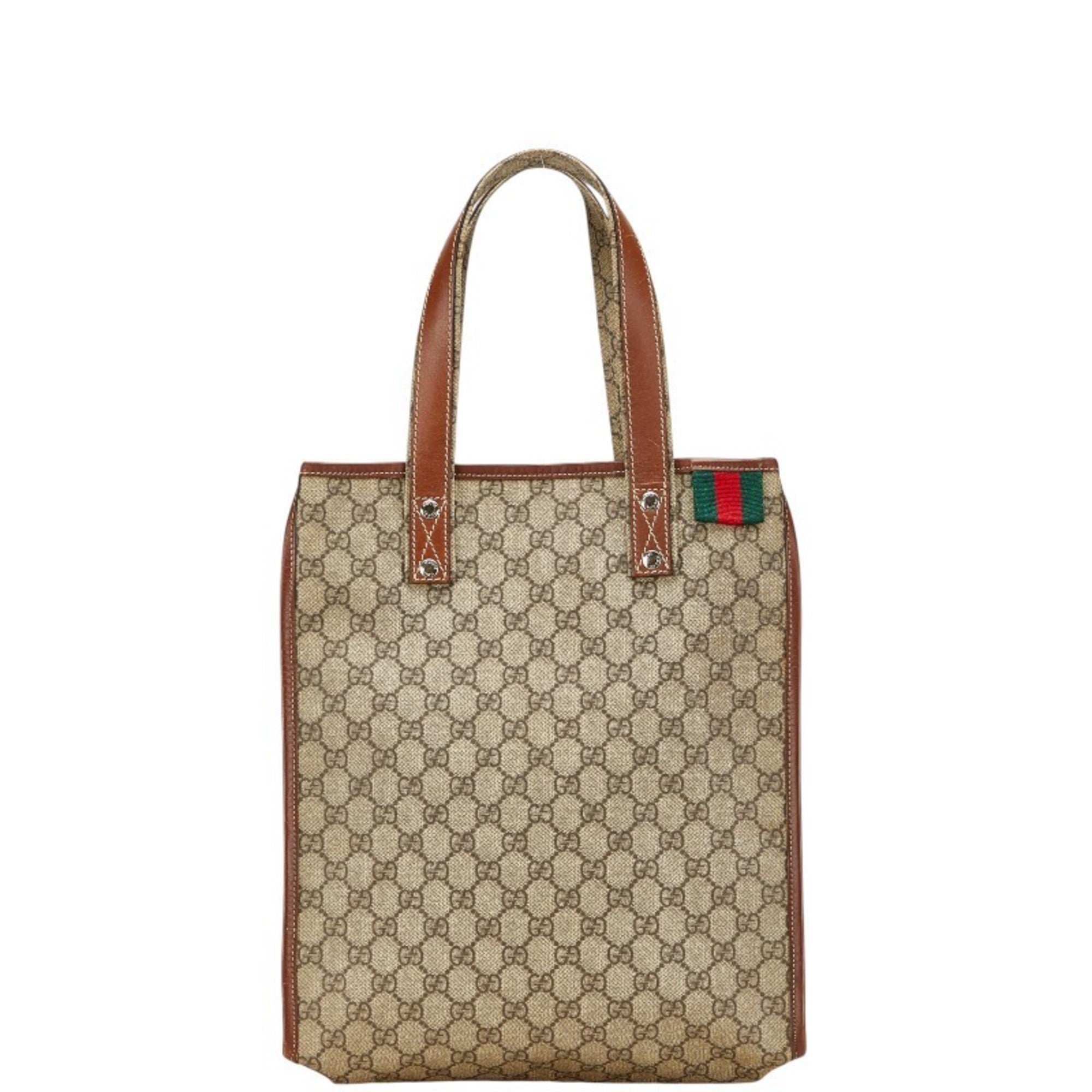 Gucci Beige Brown Pvc Leather Tote Bag (Pre-Owned)
