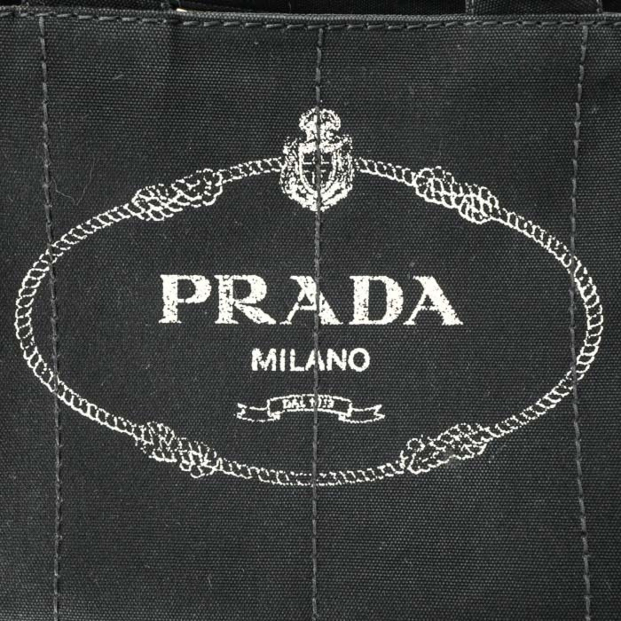 Prada Black Denim Handbag Shoulder Bag Tote Bag (Pre-Owned)