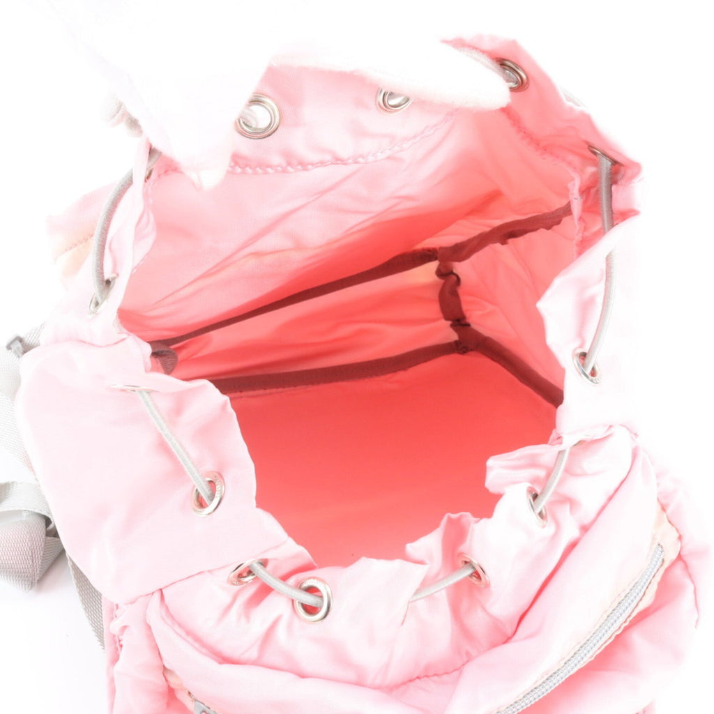 Prada Gray Pink Nylon Leather Backpack (Pre-Owned)