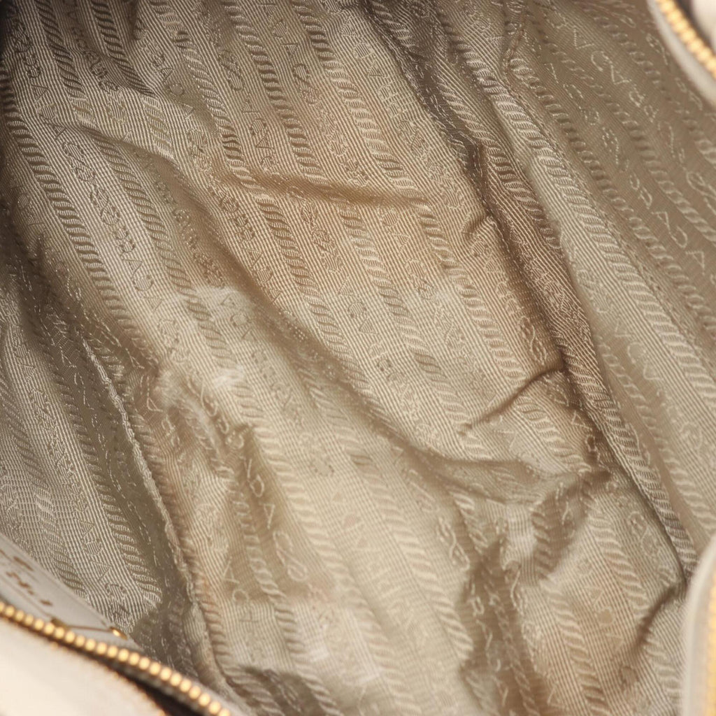 Prada Gray Leather Handbag (Pre-Owned)