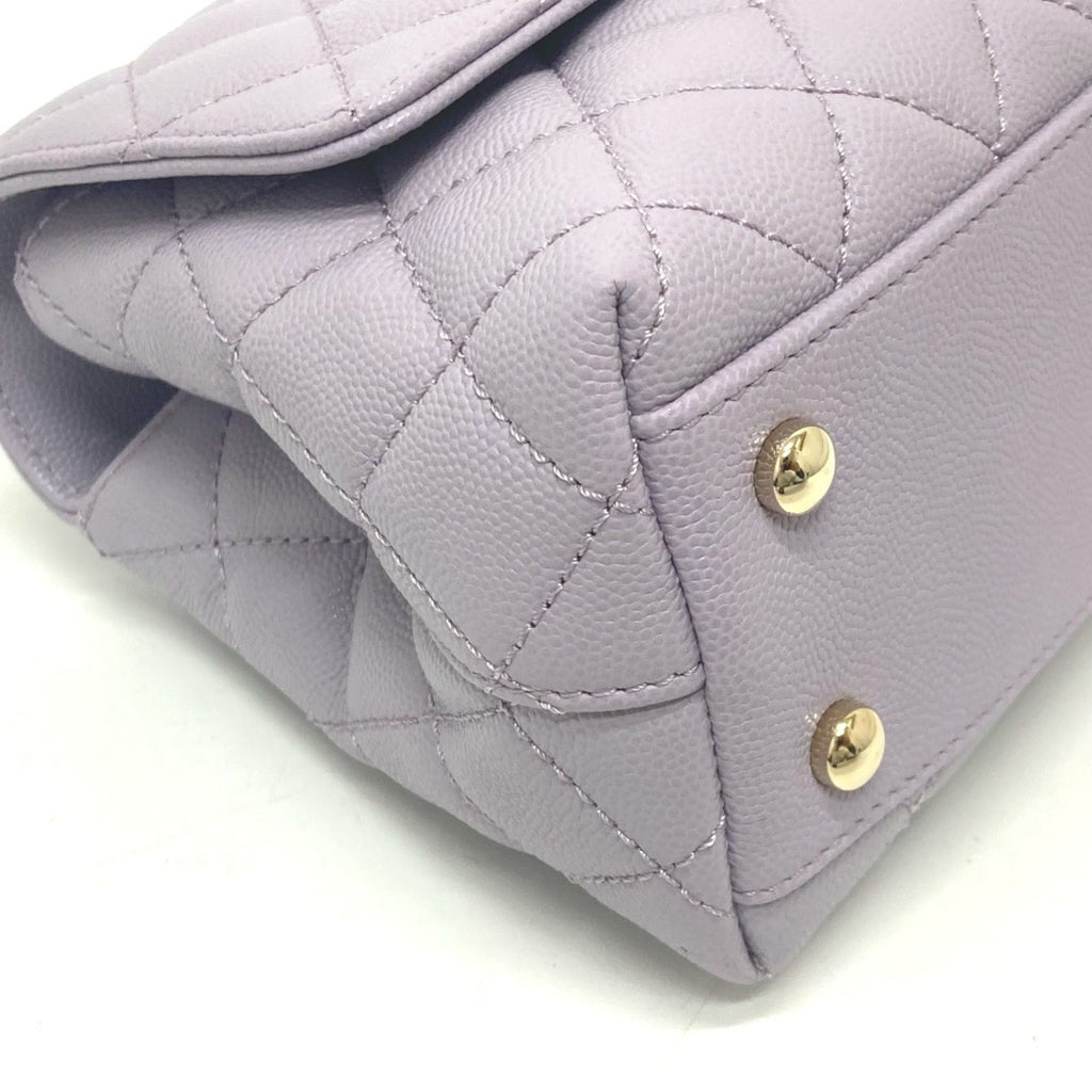 Chanel Purple Grained Calfskin Handbag Shoulder Bag (Pre-Owned)