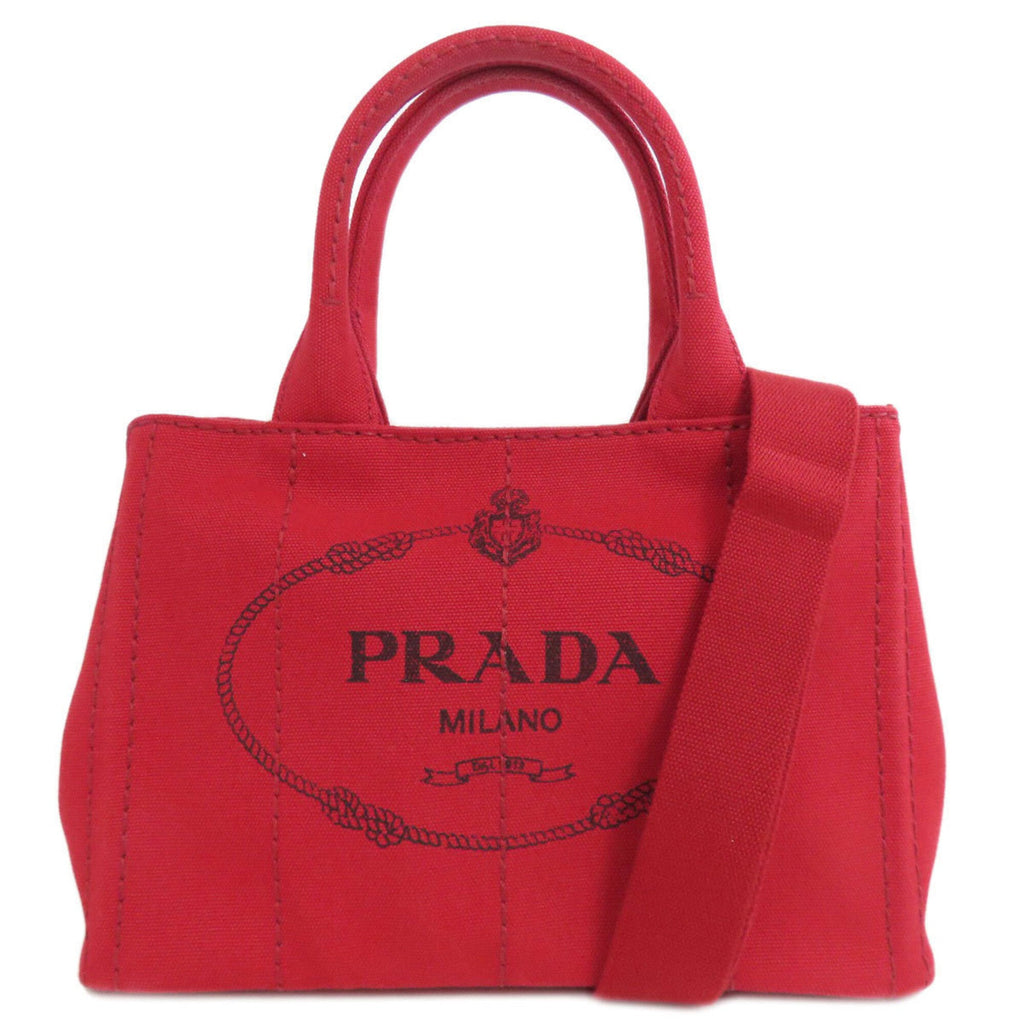 Prada Red Color Canapa Handbag (Pre-Owned)