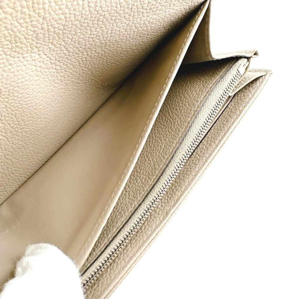 Louis Vuitton Beige Galle Monogram Mahina Leather Long Wallet (Tri-Fold) (Pre-Owned)
