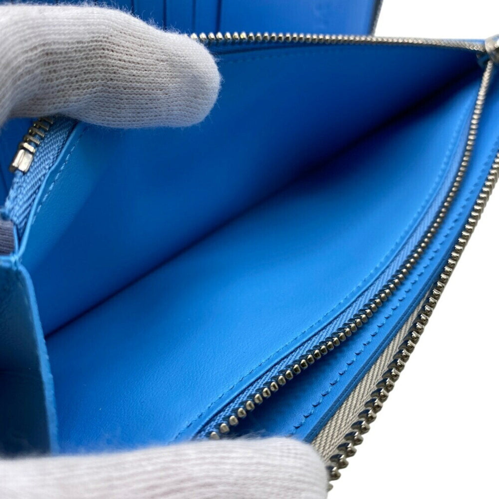 Louis Vuitton Taurillon Blue Gray Leather Wallet (Bi-Fold) (Pre-Owned)