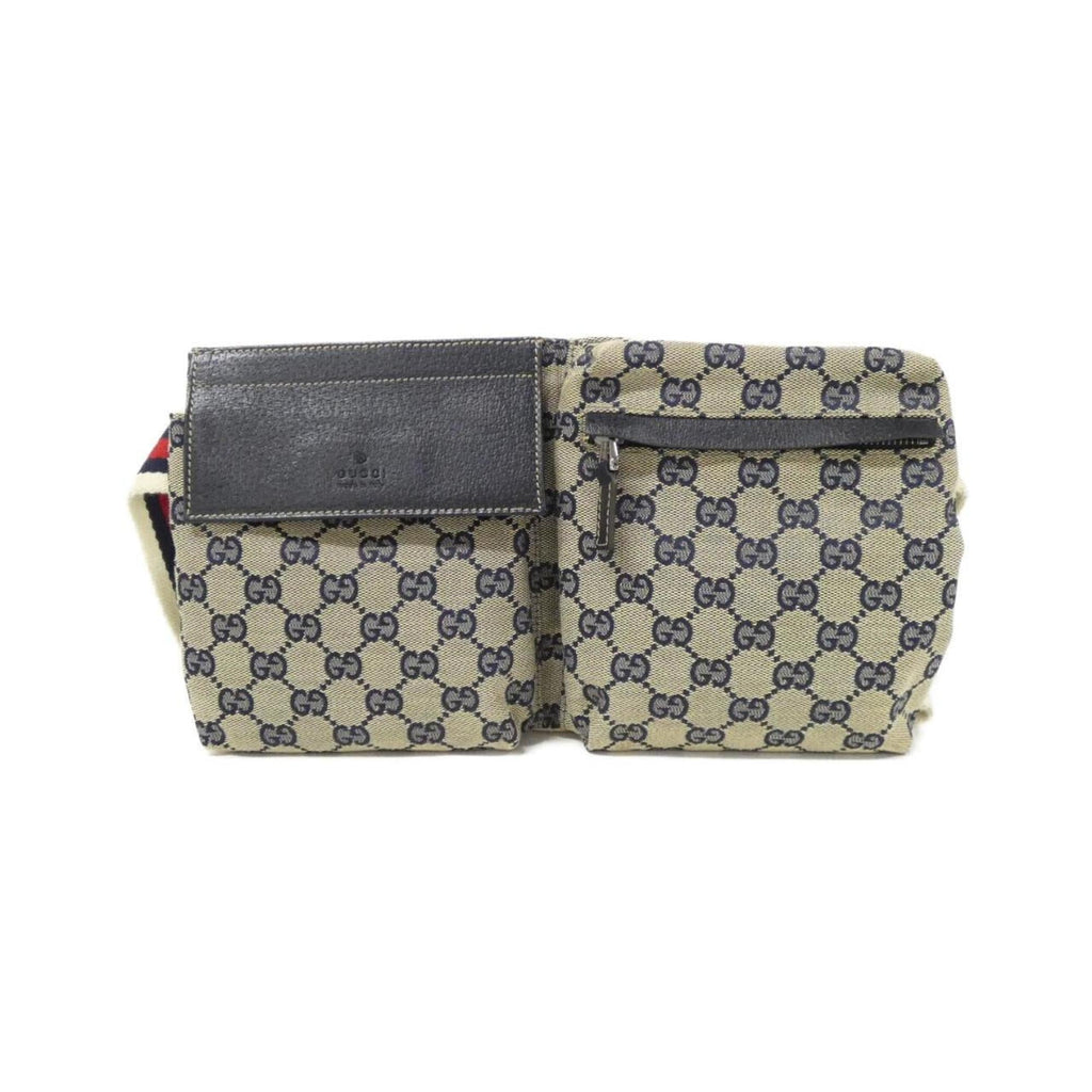 Gucci Beige Navy Gg Canvas Fanny Pack (Pre-Owned)
