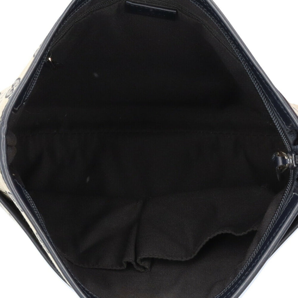 Gucci Gg Canvas Beige Navy Gg Canvas Shoulder Bag (Pre-Owned)