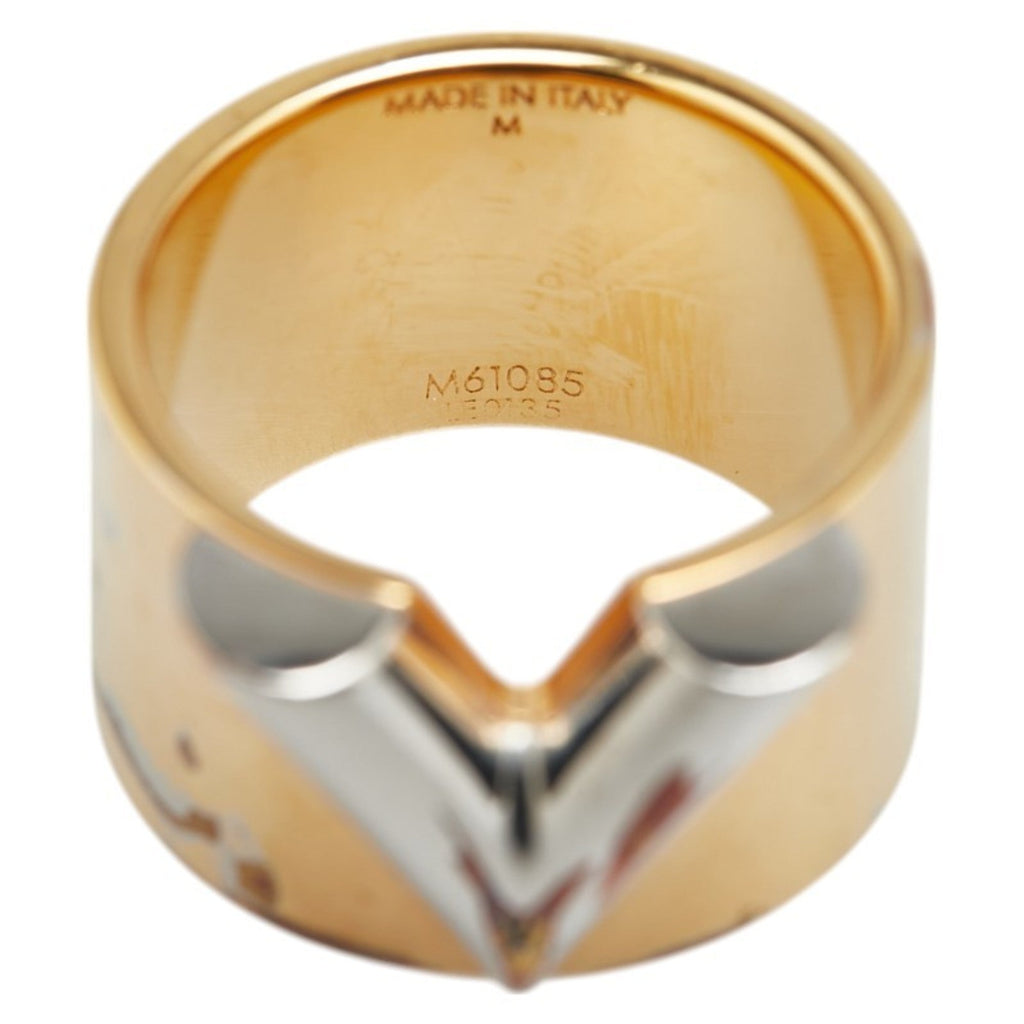 Louis Vuitton Gold Silver Metal Band Ring (Pre-Owned)