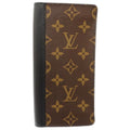 Louis Vuitton Black Brown Monogram Macassar Canvas Long Wallet (Bi-Fold) (Pre-Owned)
