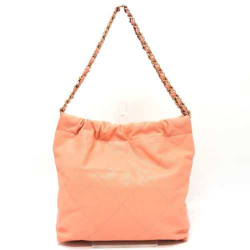 Chanel Matelasse Coral Pink Grained Calfskin Handbag Shoulder Bag (Pre-Owned)