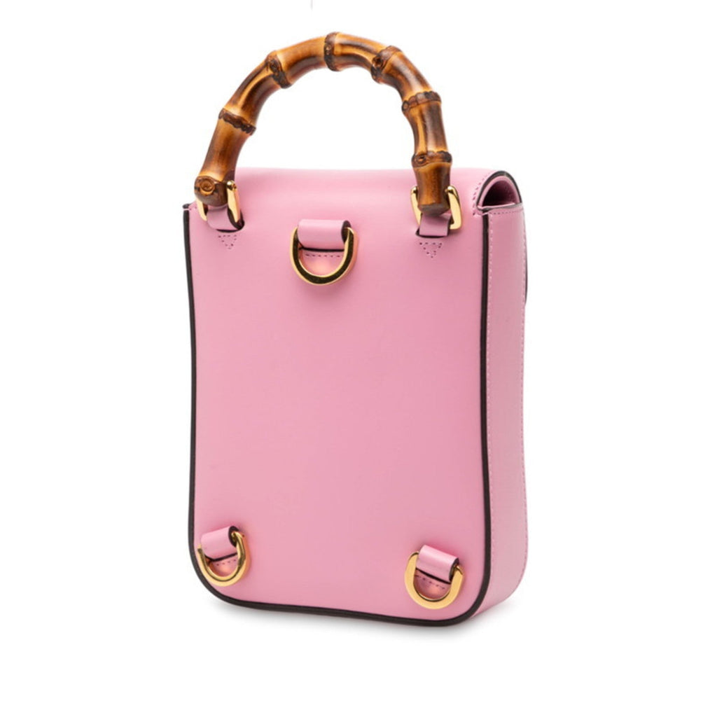 Gucci Pink Leather Backpack Handbag (Pre-Owned)