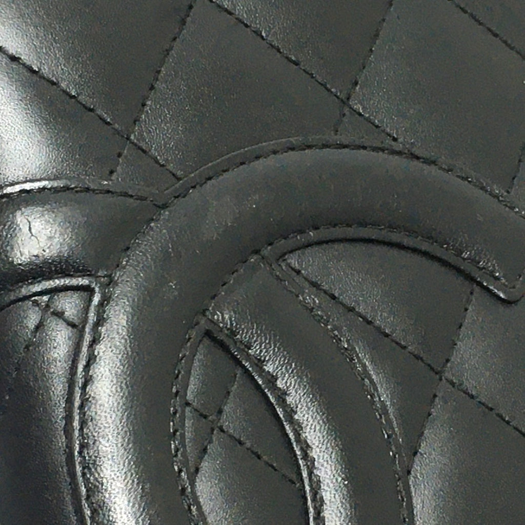 Chanel Black Leather Long Wallet (Bi-Fold) (Pre-Owned)